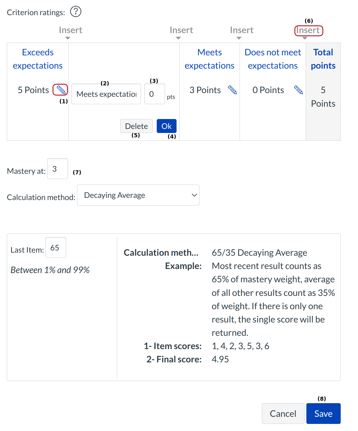 Add Criterion Ratings