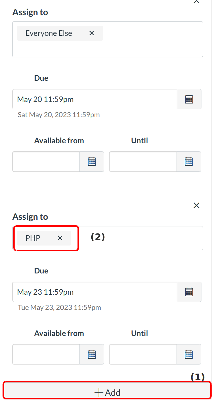 Add Additional Due Dates
