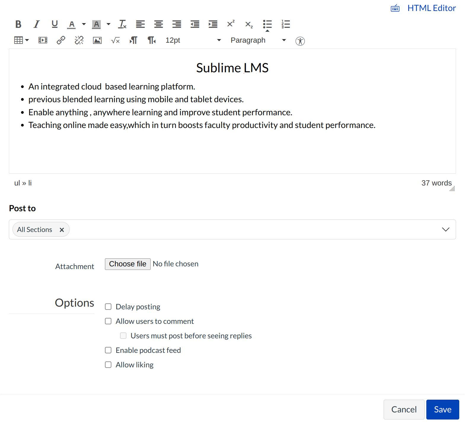 Open the Rich Content Editor