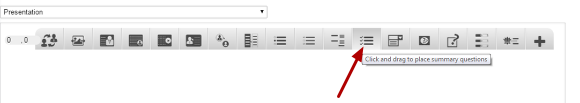 Step 2: Click on the Summary Questions Component Icon