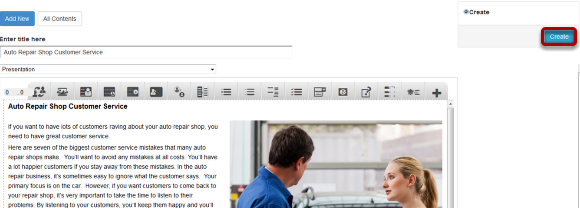 Step 8: Click the Create Button