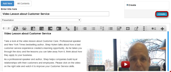 Step 9: Click the Create Button