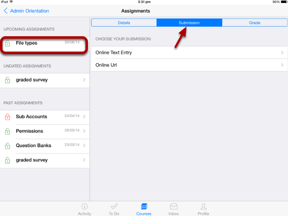 View Submission Types