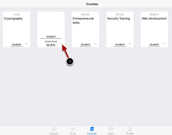 Open Grades in the Course List