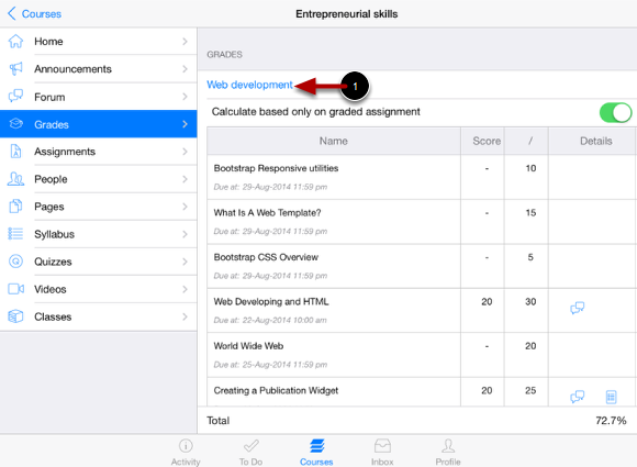 View Changed Grade Book